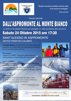 Manifesto del Convegno Dall'Aspromonte al Monte Bianco